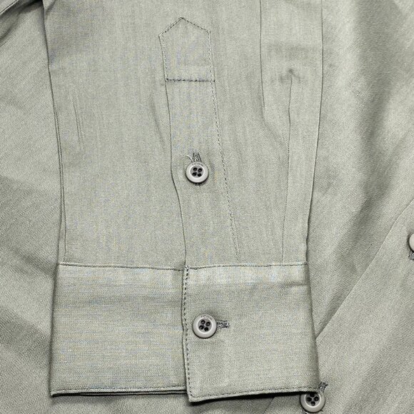 NEW ICON Amsterdam Men’s Linen Long-Sleeve Button-Up Shirt – Olive – Size M - Picture 2 of 8
